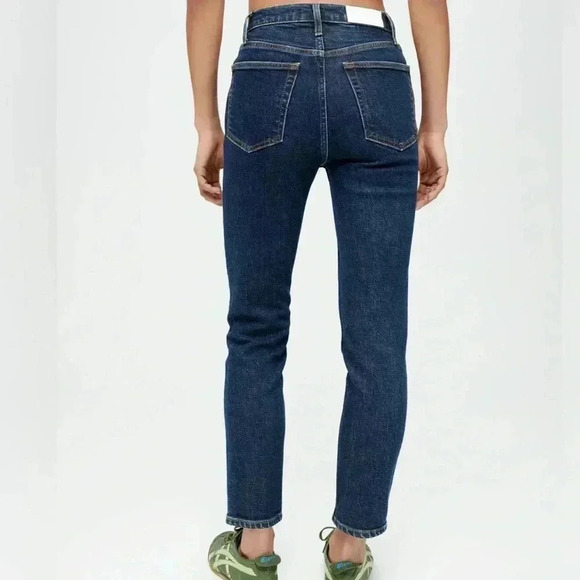 NWT RE/DONE Redone High Rise Ankle Crop Jeans Midnight Dark Blue 29 - Picture 3 of 11